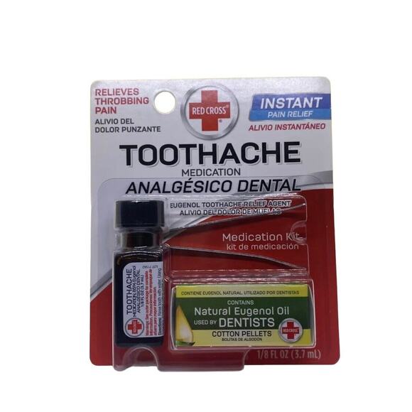 Red Cross Complete Medication Kit For Toothache 1/8 Fl oz Bundle Set Of 2 - Picture 1 of 8